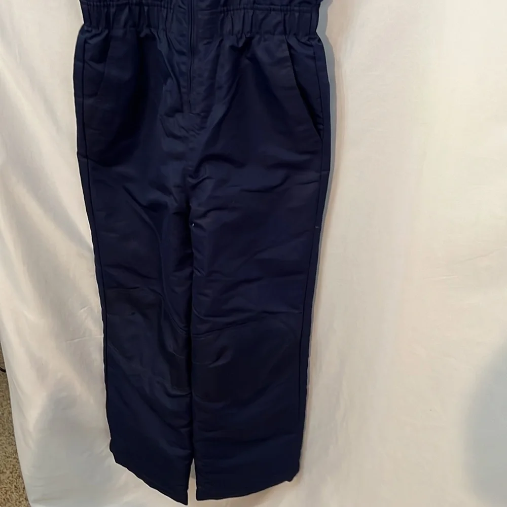 Kids Navy Snow Cold Weather Ski Bib Jumpsuit Size L (10-12)